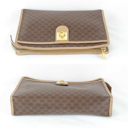 Céline Triomphe, Brown, Canvas, clutch