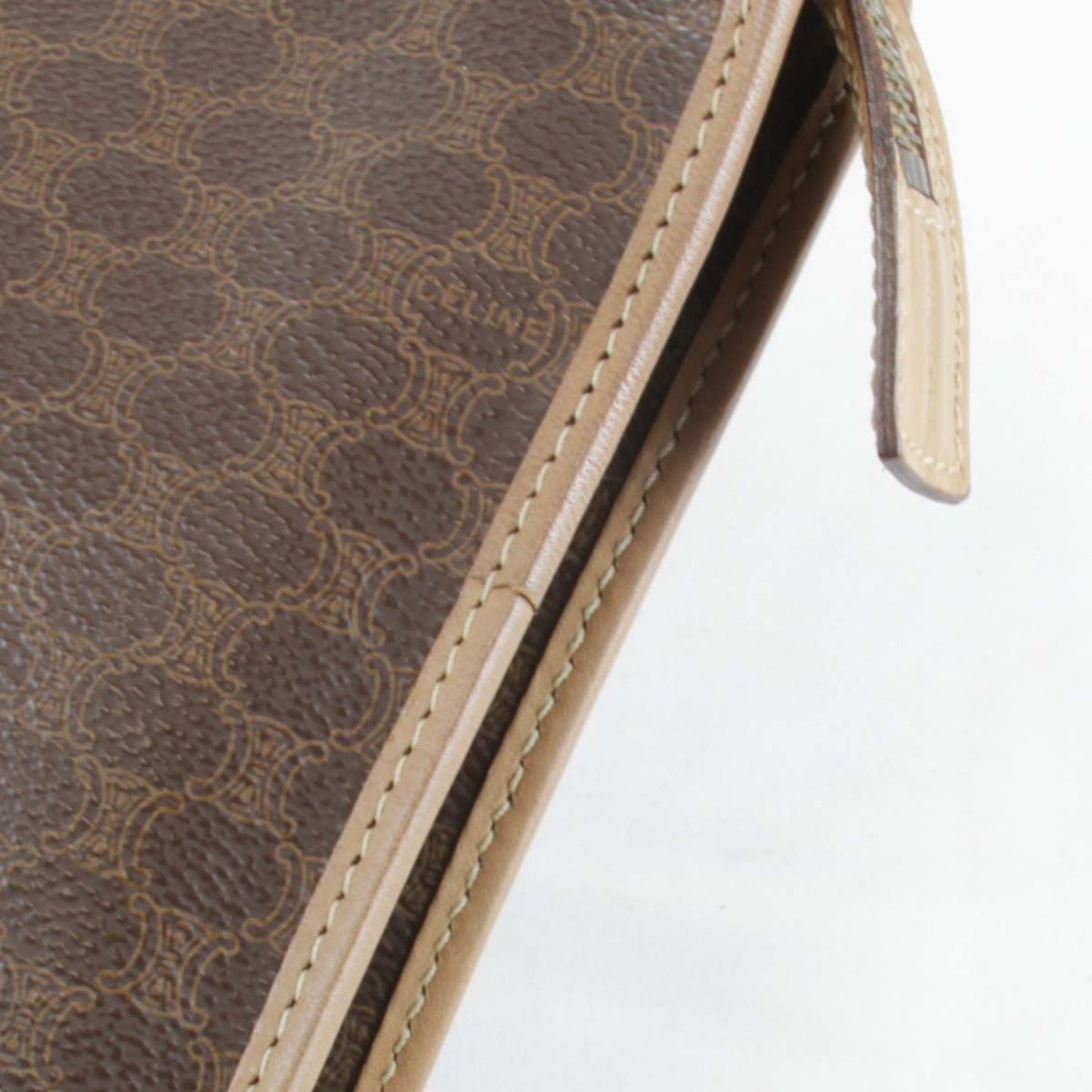 Céline Triomphe, Brown, Canvas, clutch