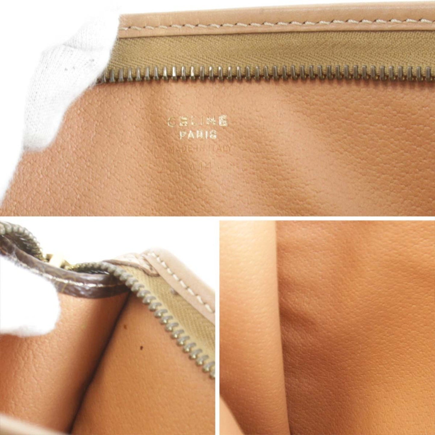 Céline Triomphe, Brown, Canvas, clutch