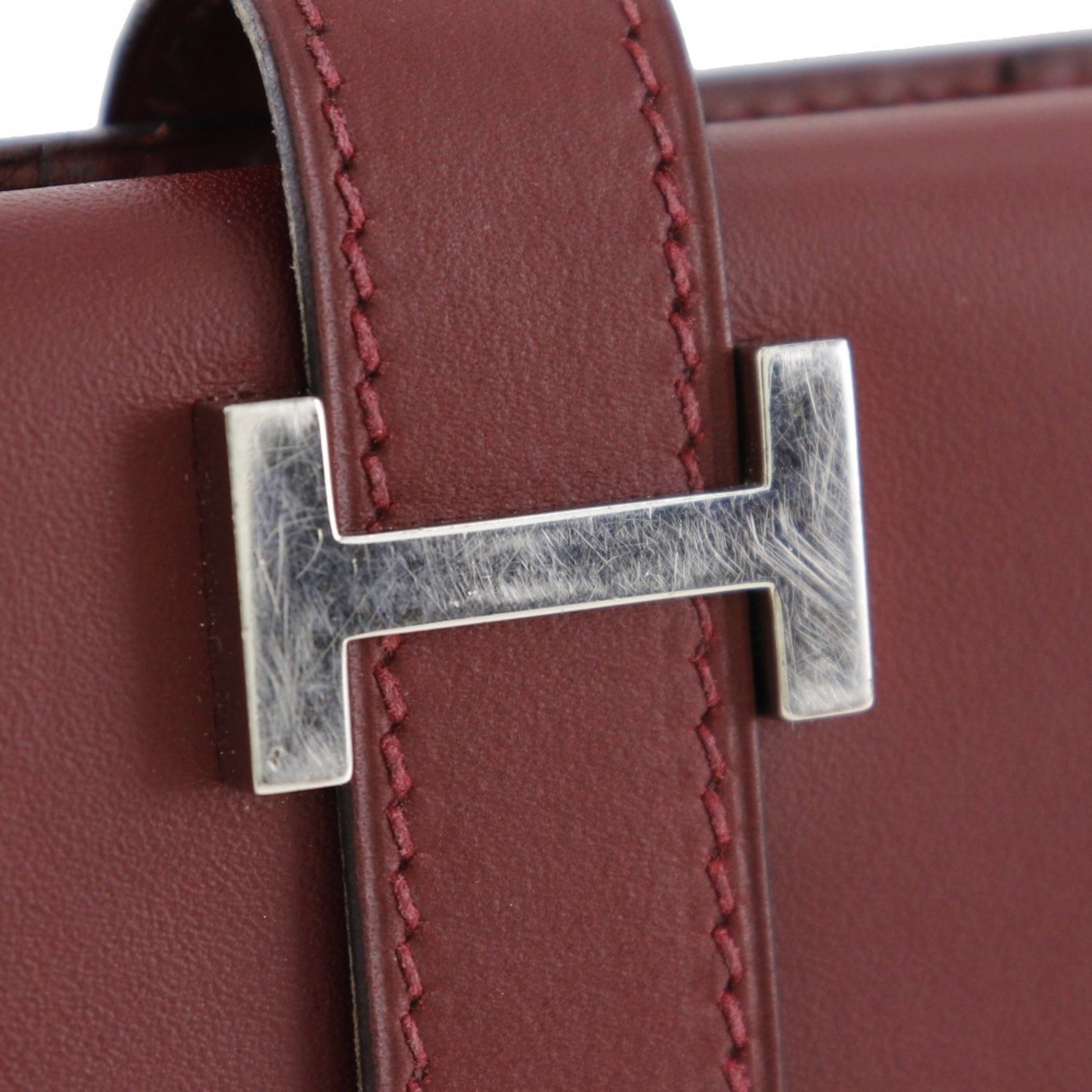 Hermès Béarn, Burgundy, Leather, wallet