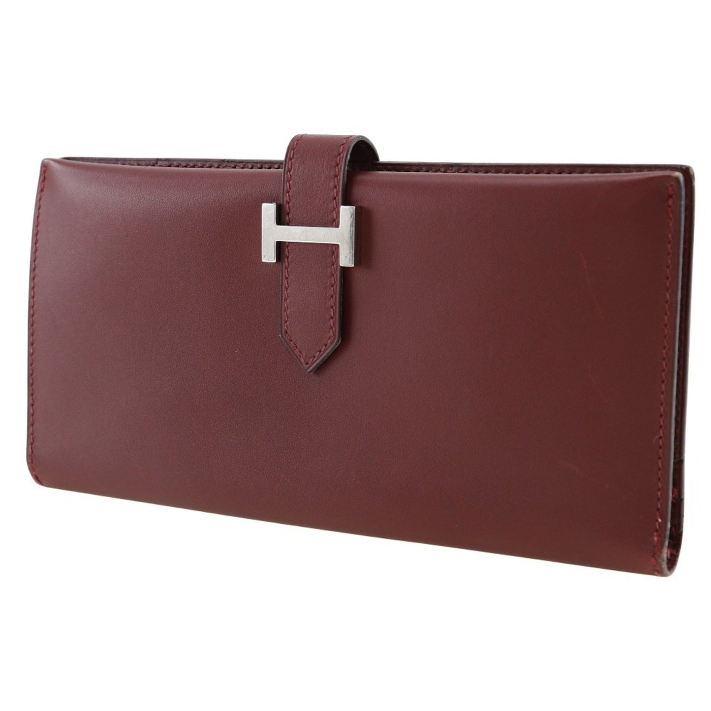 Hermès Béarn, Burgundy, Leather, wallet