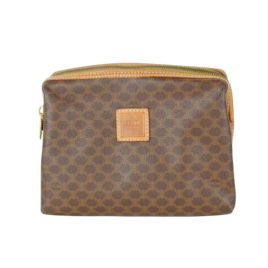 Céline Triomphe, Brown, Canvas, clutch