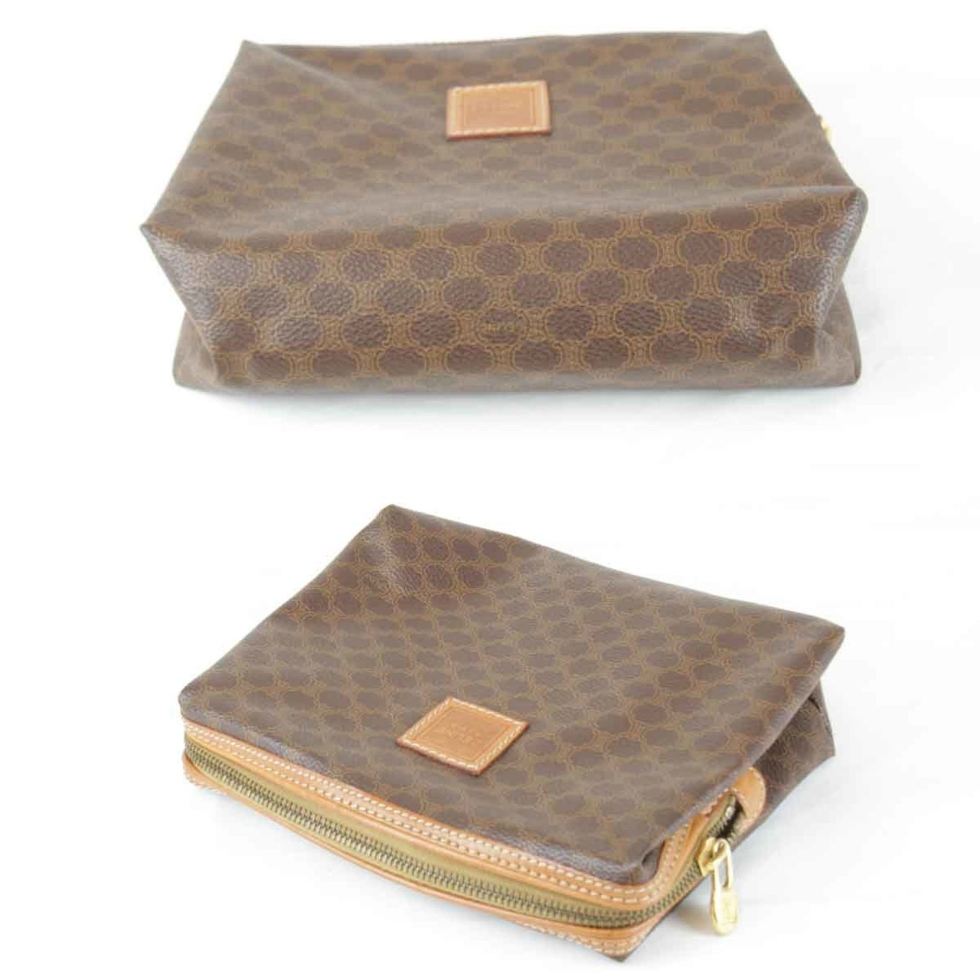 Céline Triomphe, Brown, Canvas, clutch