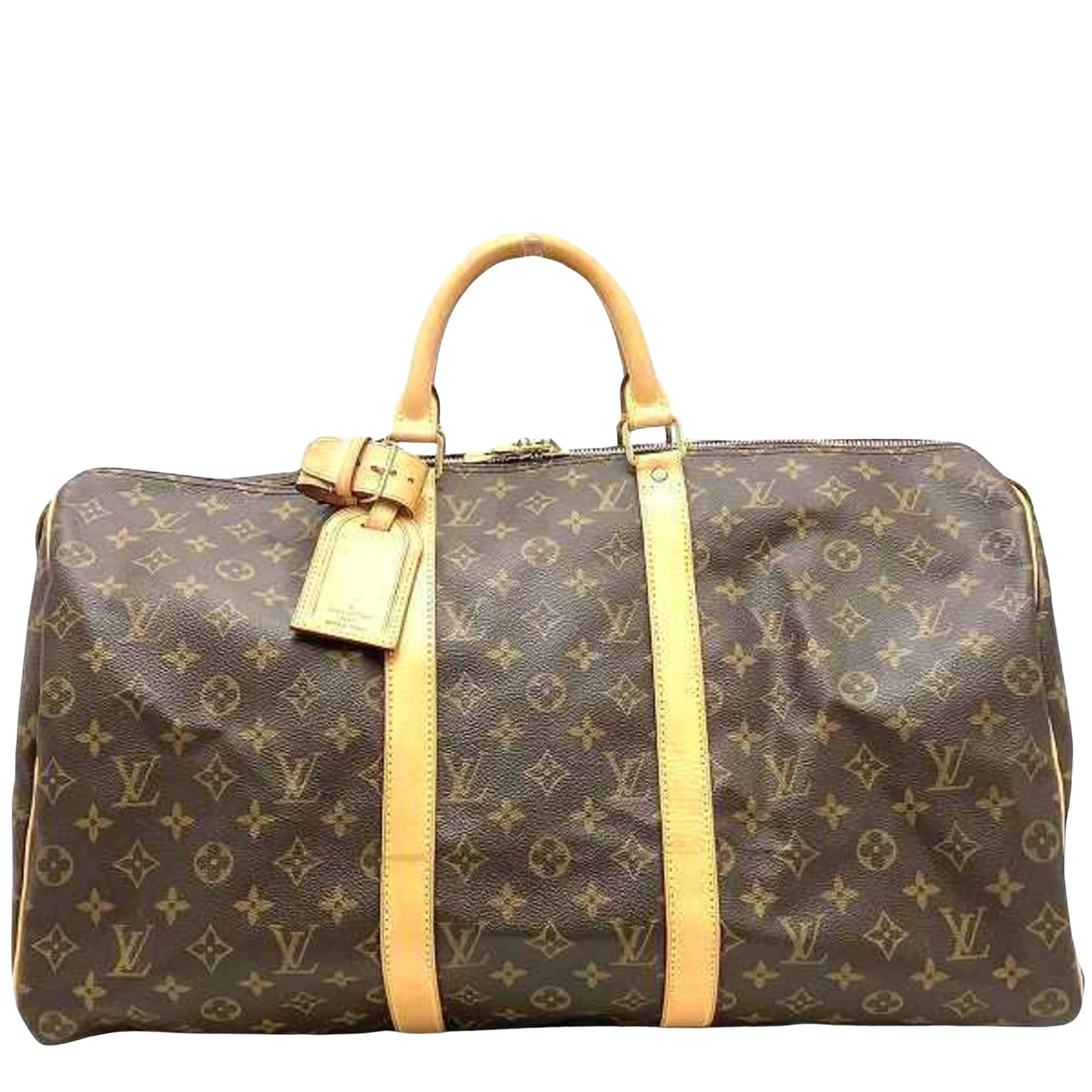 Louis Vuitton Keepall 50, Brown, Canvas, travel