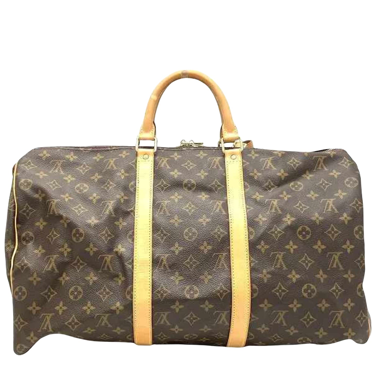 Louis Vuitton Keepall 50, Brown, Canvas, travel