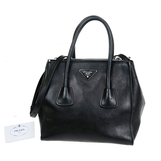 Prada Galleria, Black, Leather, handbag