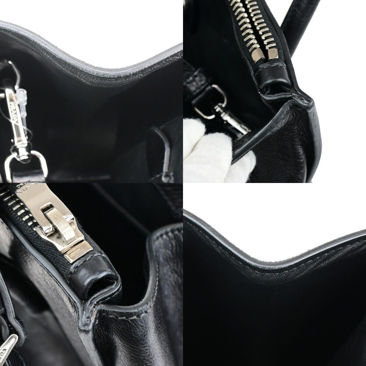 Prada Galleria, Black, Leather, handbag