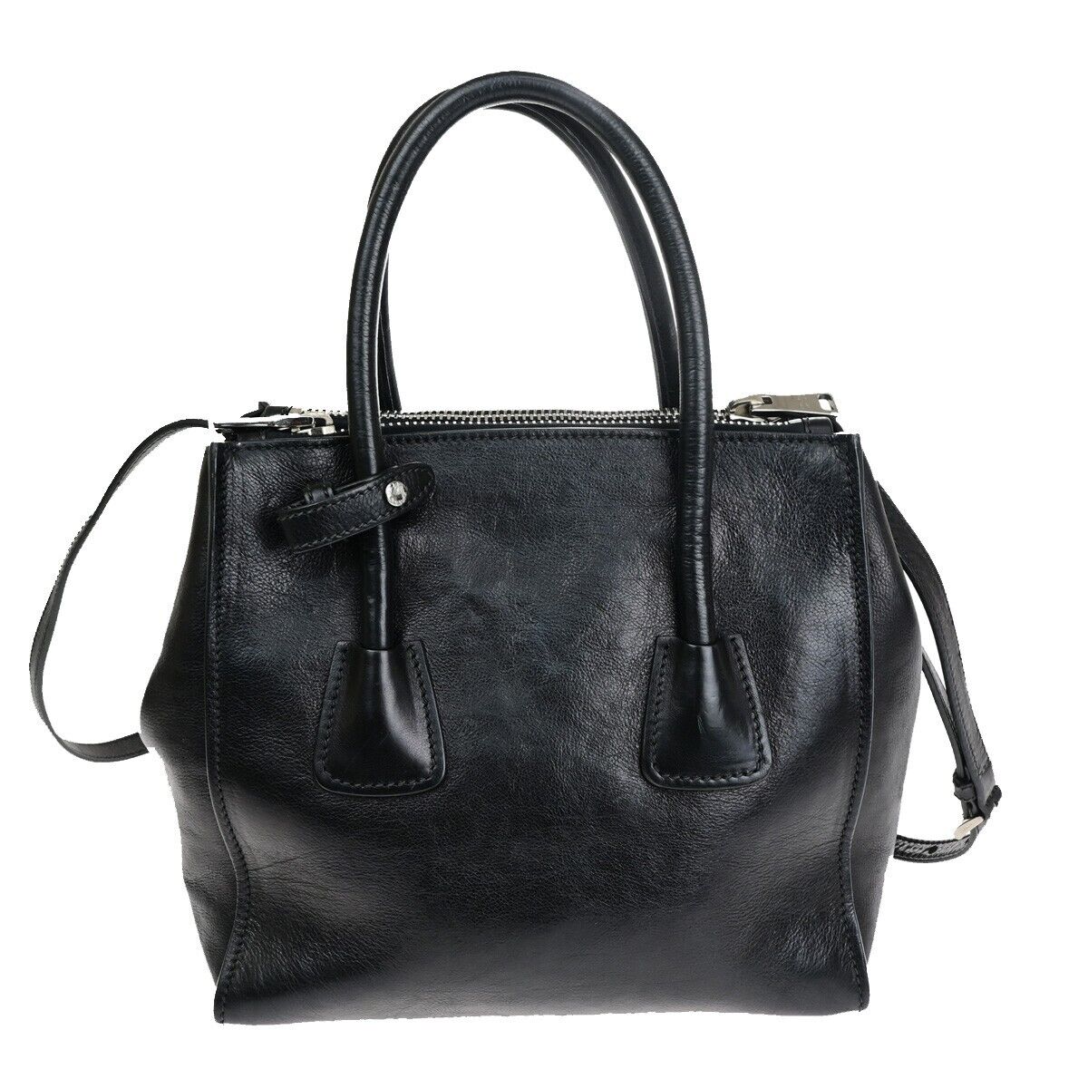 Prada Galleria, Black, Leather, handbag