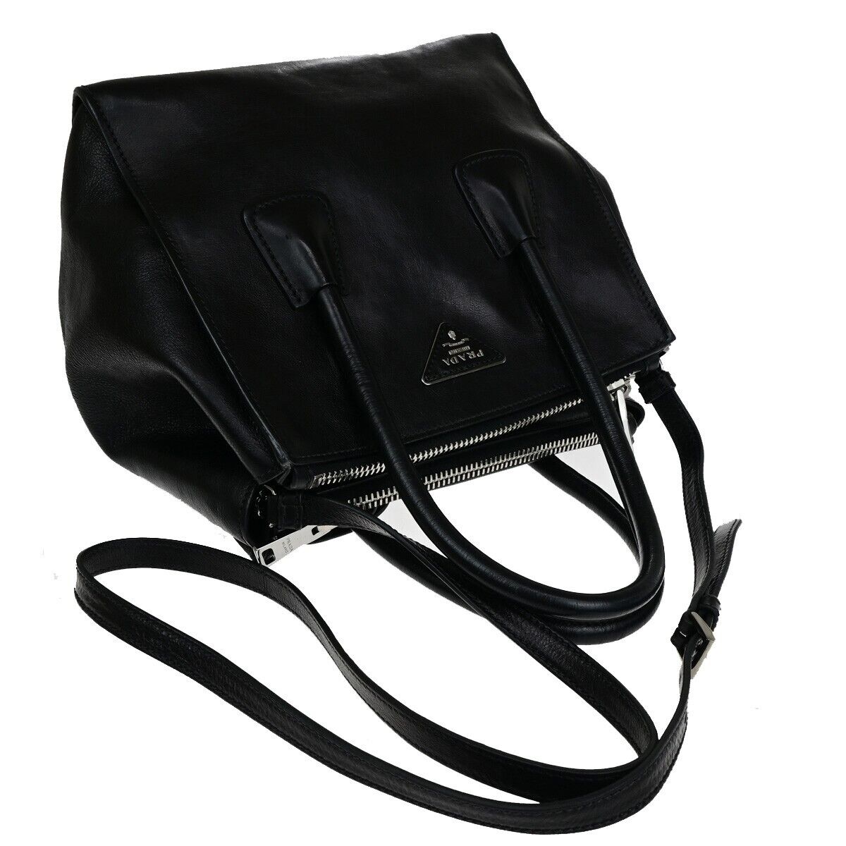 Prada Galleria, Black, Leather, handbag