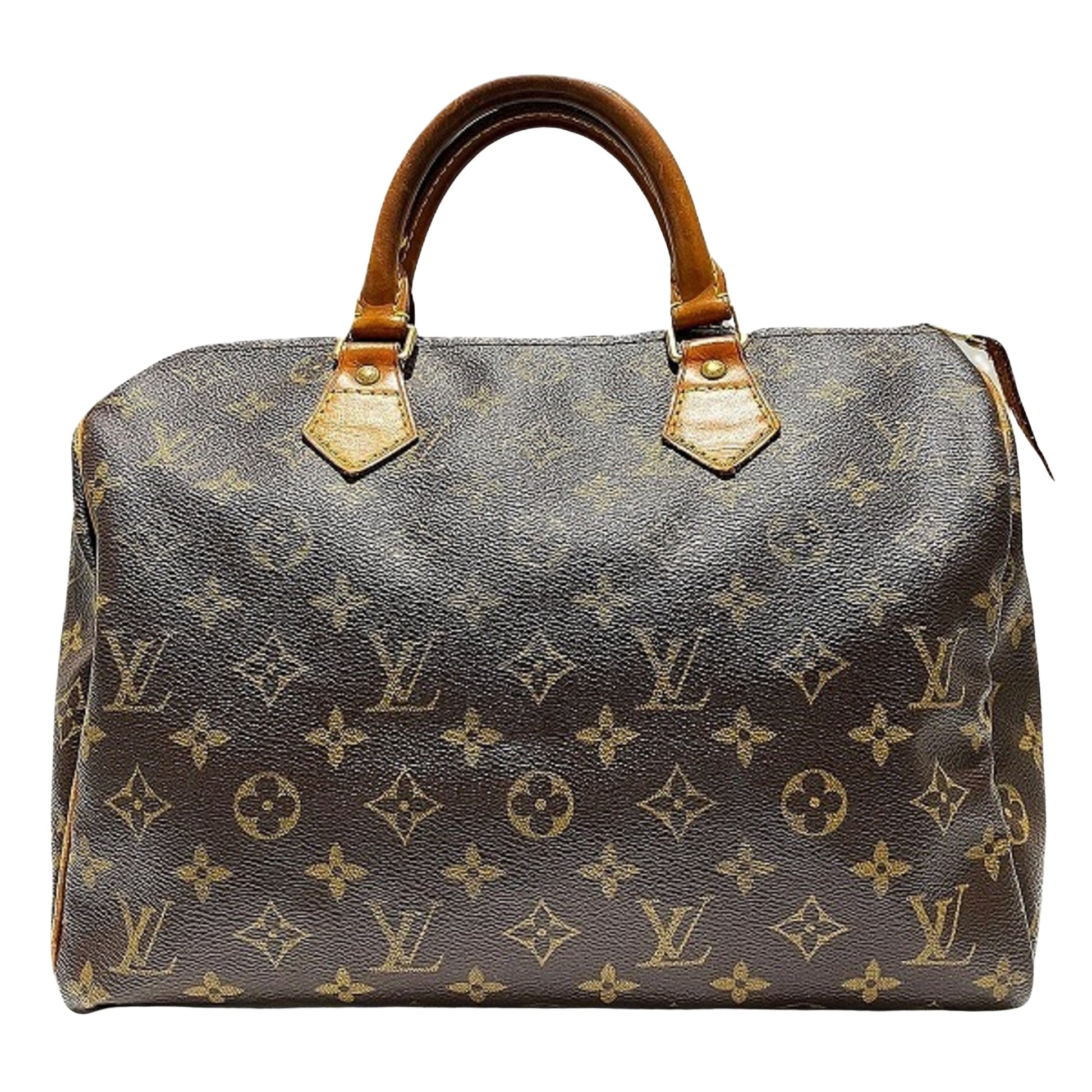 Louis Vuitton Speedy 30, Brown, Canvas, handbag