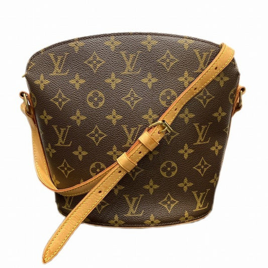 Louis Vuitton Drouot, Brown, Canvas, shoulder