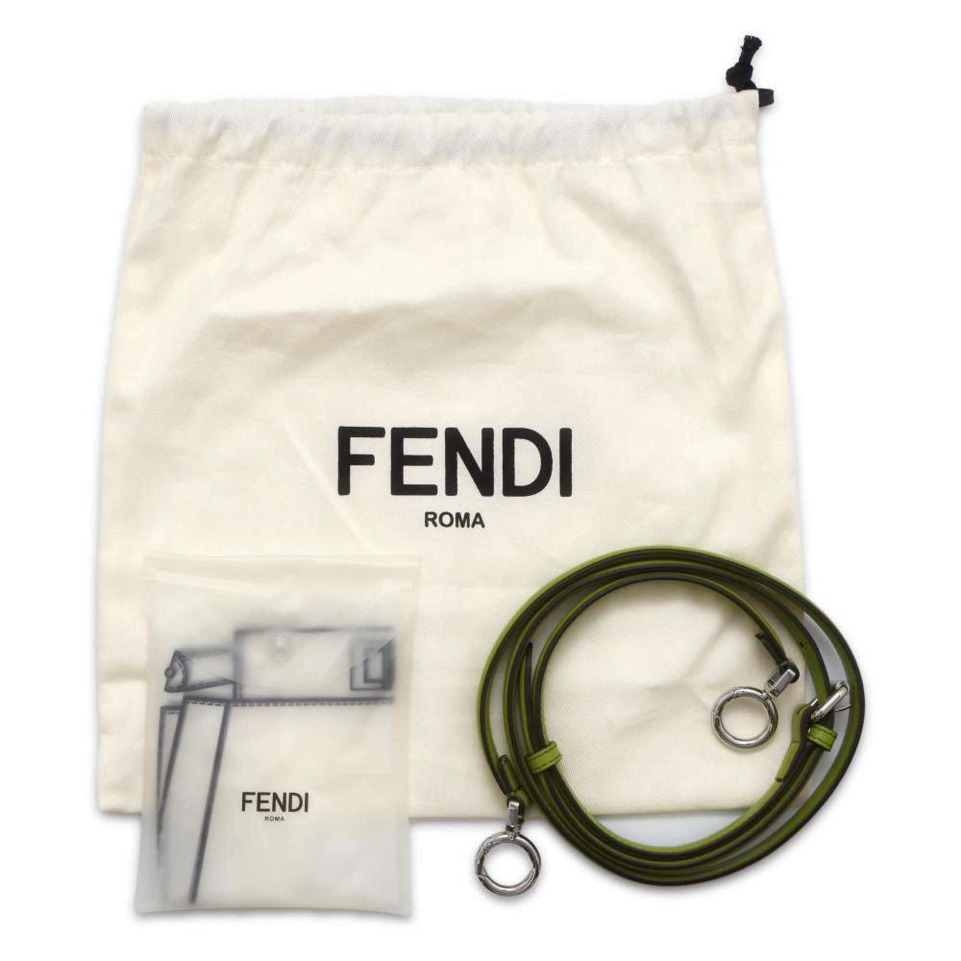 Fendi Peekaboo, Green, Leather, handbag