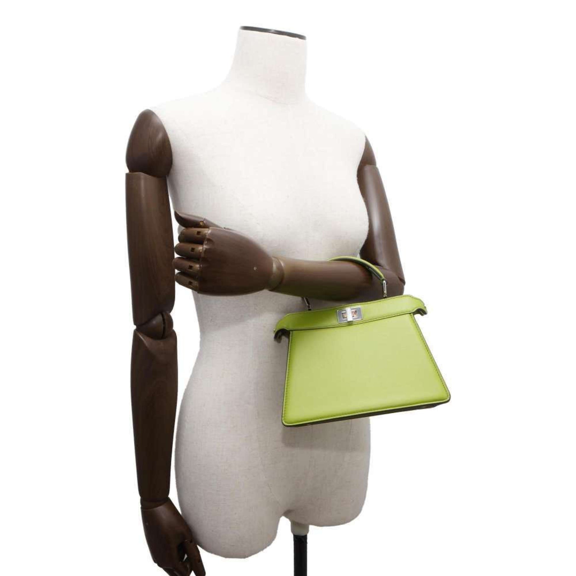 Fendi Peekaboo, Green, Leather, handbag