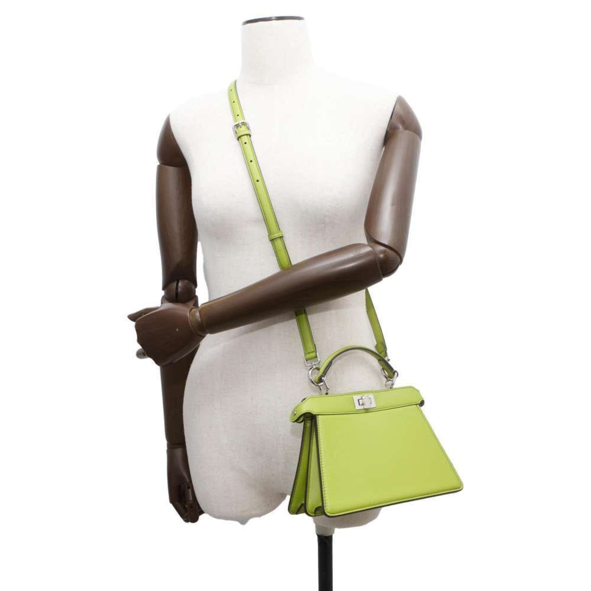 Fendi Peekaboo, Green, Leather, handbag