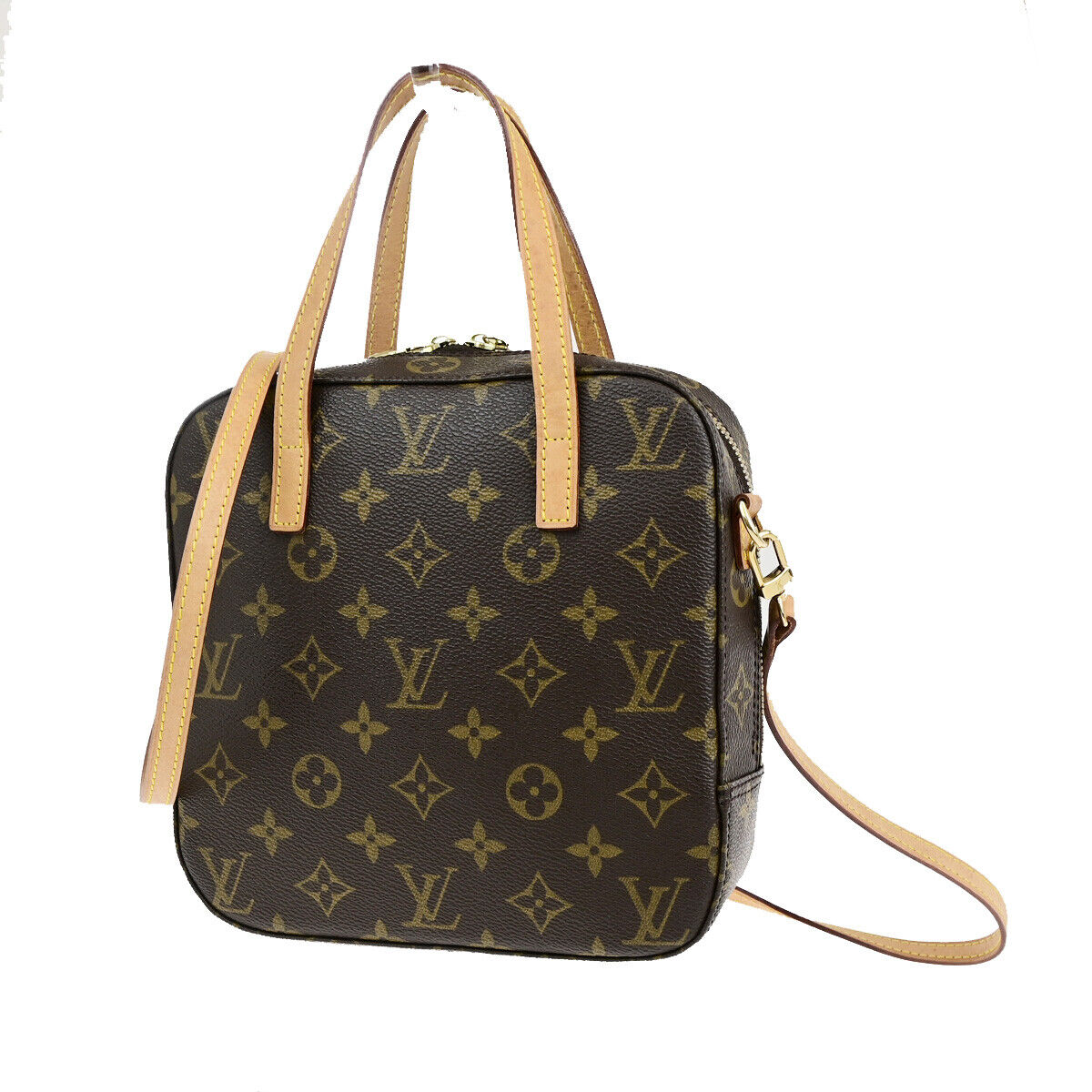 Louis Vuitton Spontini, Brown, Canvas, handbag