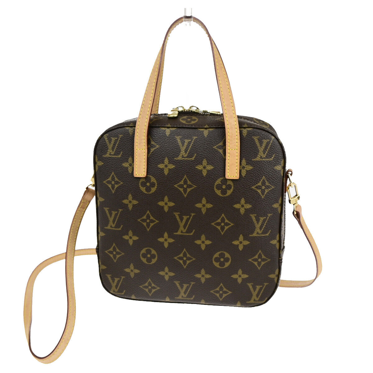 Louis Vuitton Spontini, Brown, Canvas, handbag