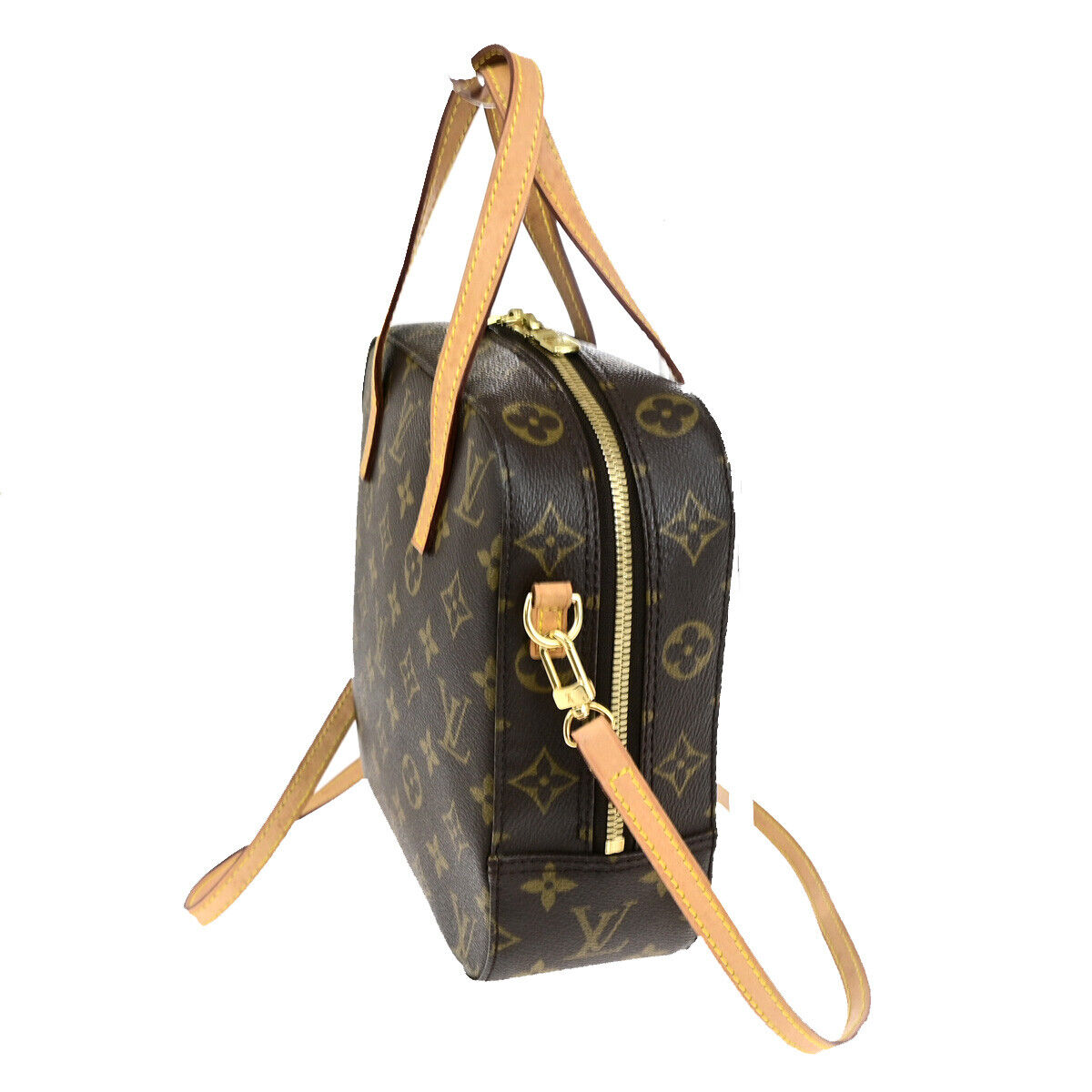 Louis Vuitton Spontini, Brown, Canvas, handbag