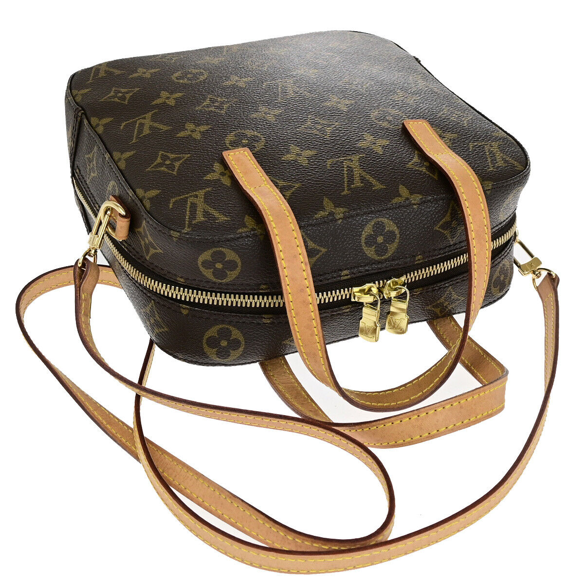 Louis Vuitton Spontini, Brown, Canvas, handbag