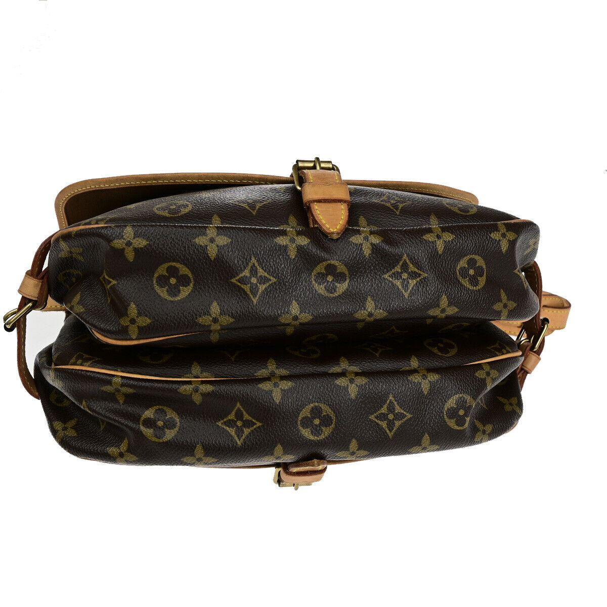 Louis Vuitton Saumur 30, Brown, Canvas, shoulder