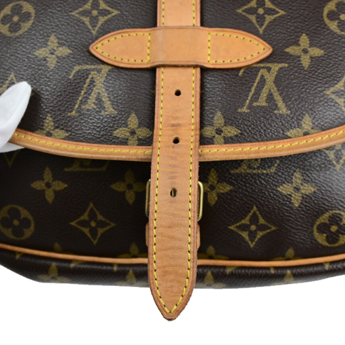 Louis Vuitton Saumur 30, Brown, Canvas, shoulder