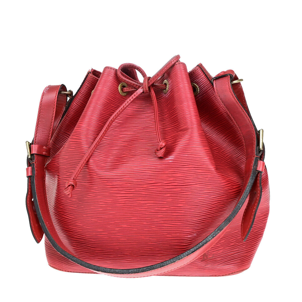 Louis Vuitton Noé, Red, Leather, shoulder