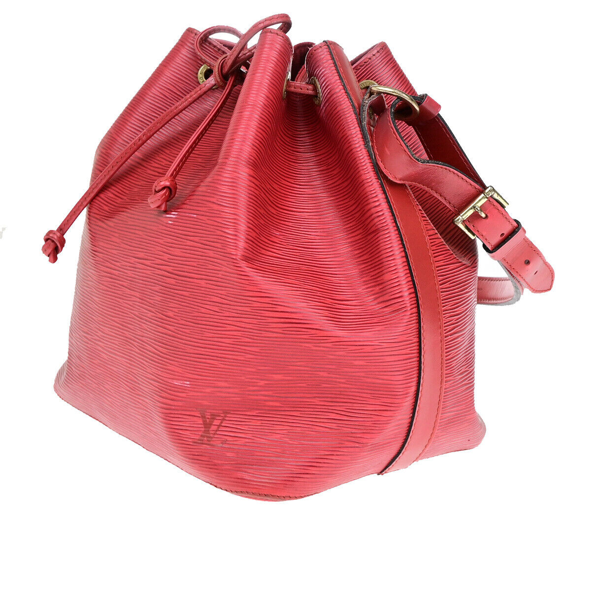 Louis Vuitton Noé, Red, Leather, shoulder