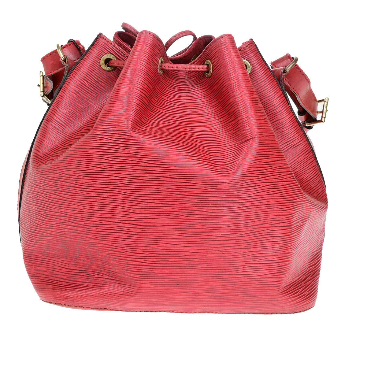 Louis Vuitton Noé, Red, Leather, shoulder