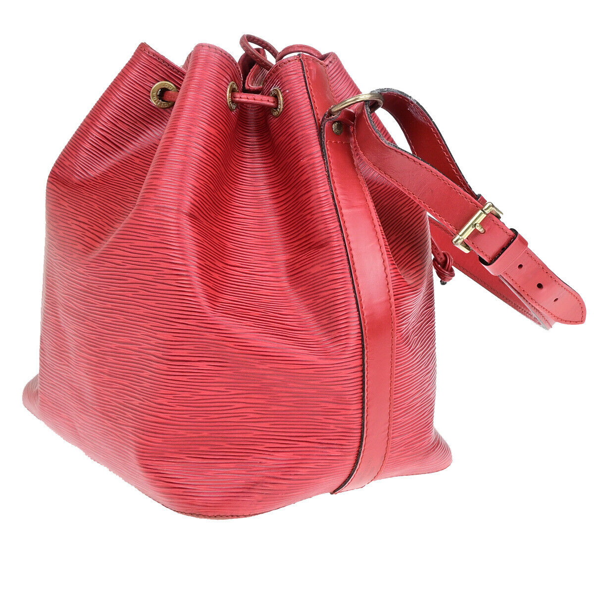 Louis Vuitton Noé, Red, Leather, shoulder