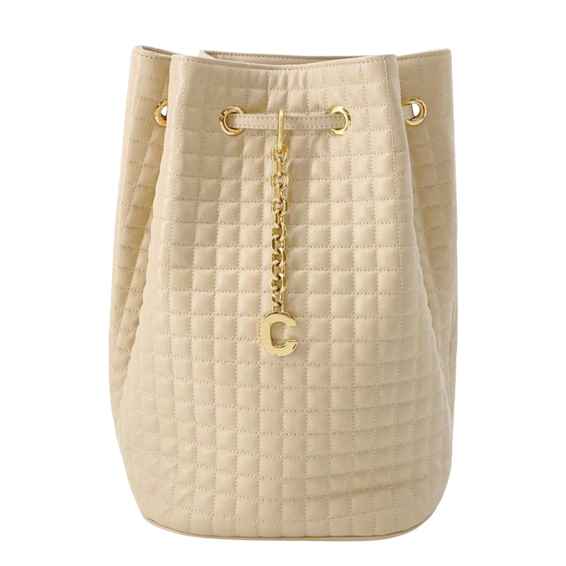 Céline C Bag, Beige, Leather, backpack