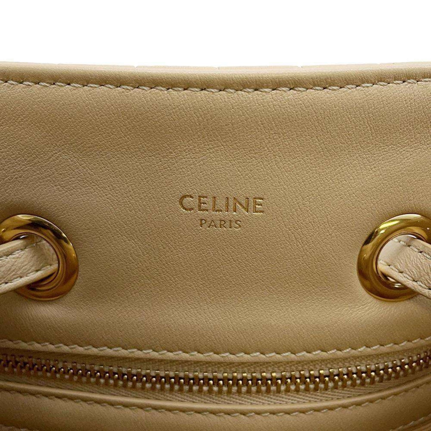 Céline C Bag, Beige, Leather, backpack