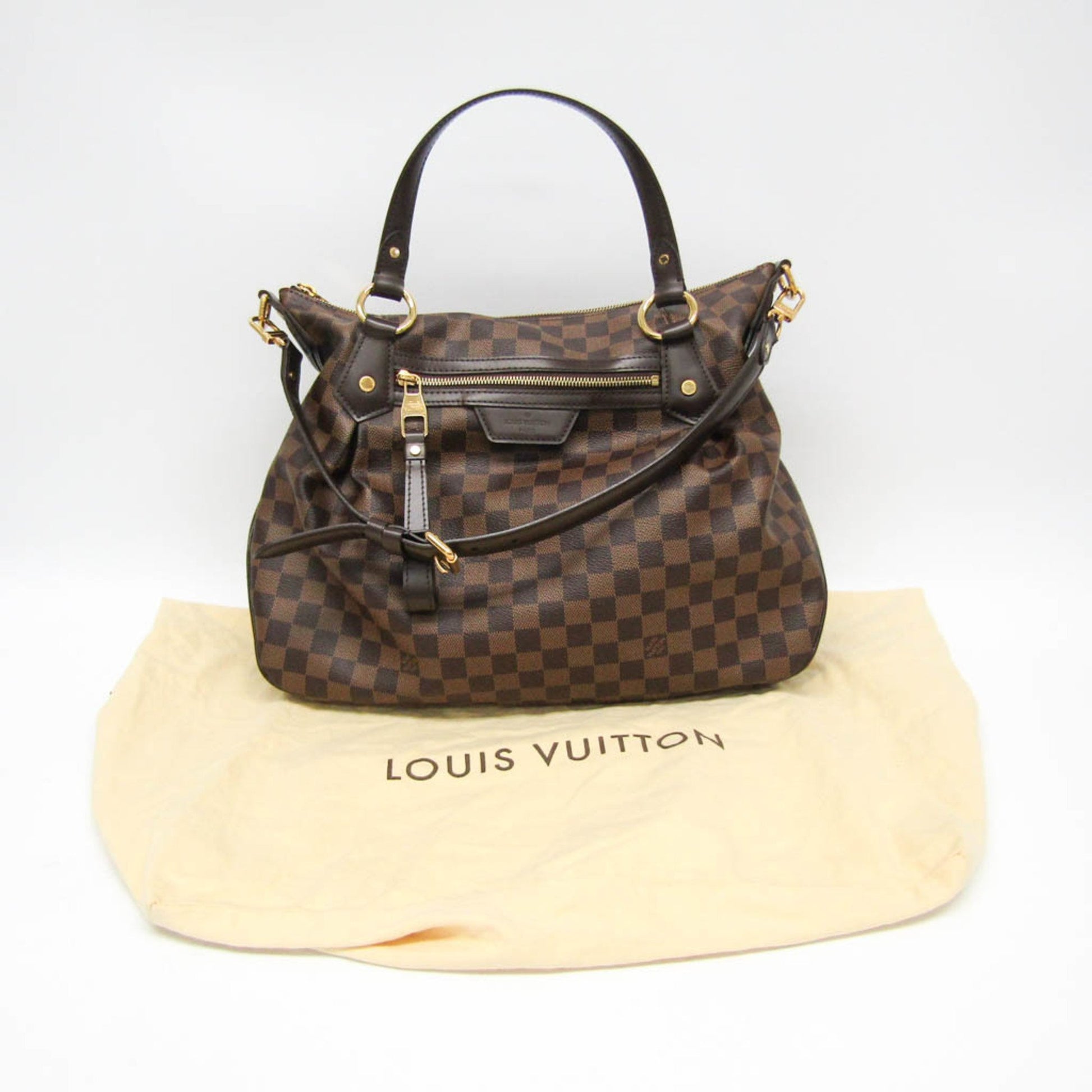 Louis Vuitton Evora, Brown, Canvas, handbag