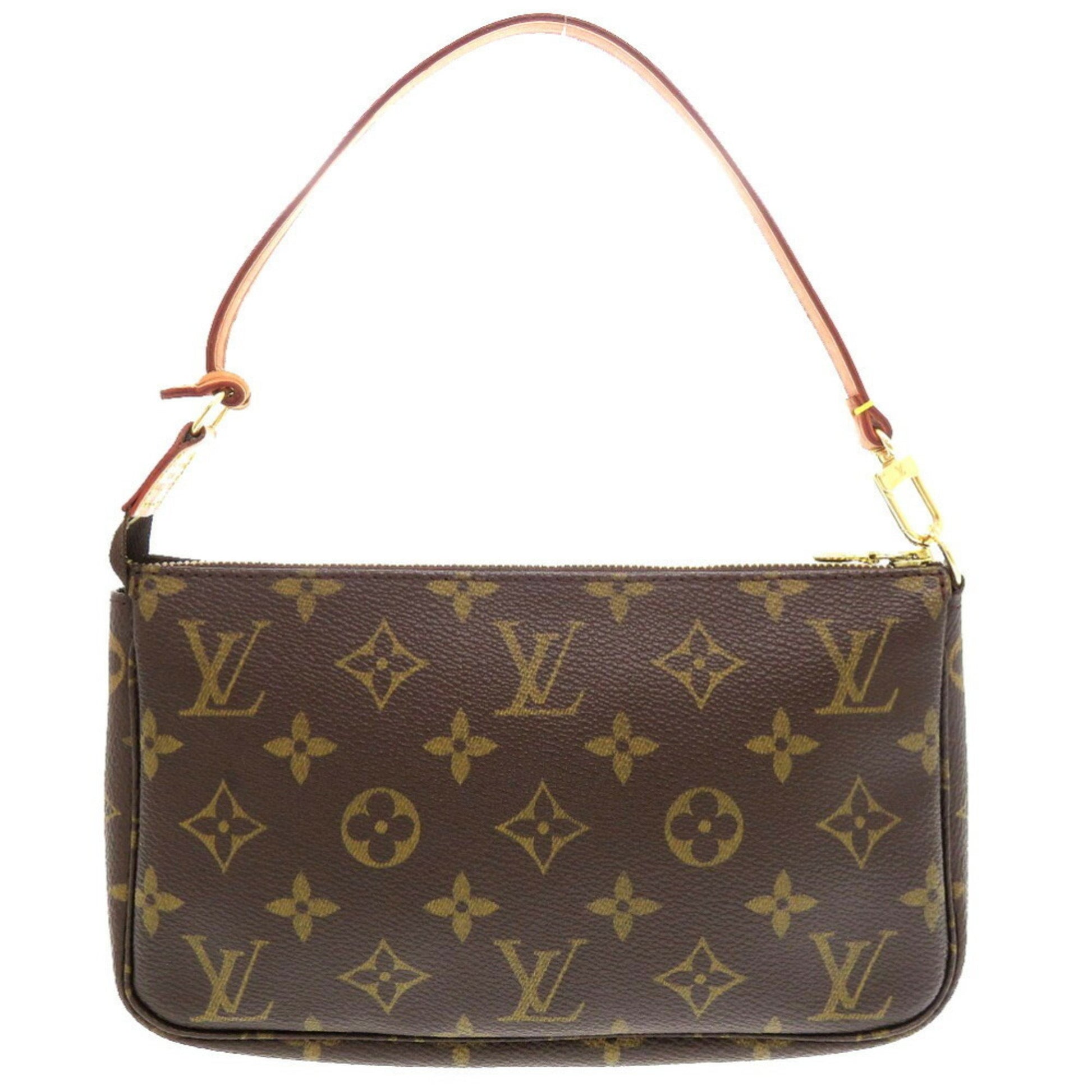 Louis Vuitton Pochette Accessoire, Brown, Canvas, clutch