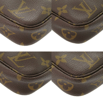 Louis Vuitton Pochette Accessoire, Brown, Canvas, clutch