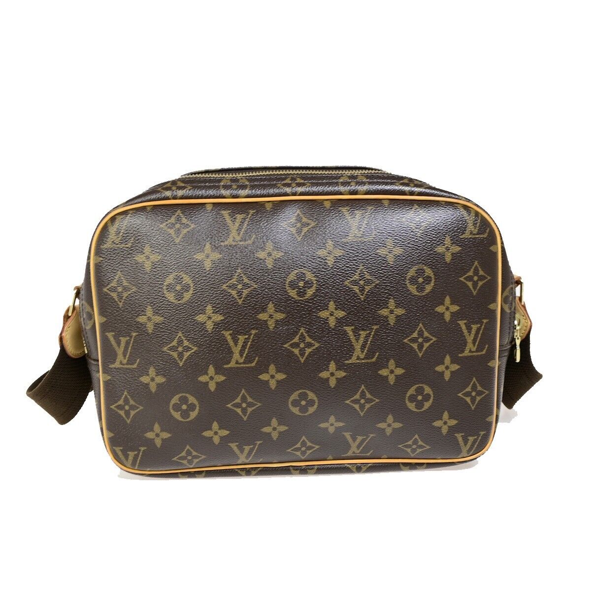 Louis Vuitton Reporter pm, Brown, Canvas, shoulder