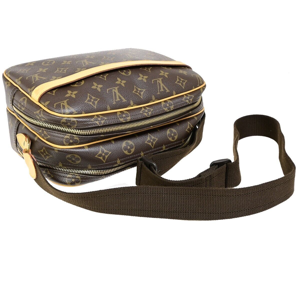 Louis Vuitton Reporter pm, Brown, Canvas, shoulder