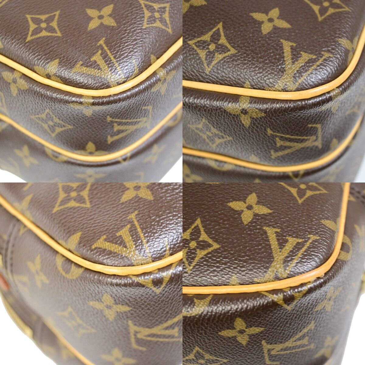 Louis Vuitton Reporter pm, Brown, Canvas, shoulder