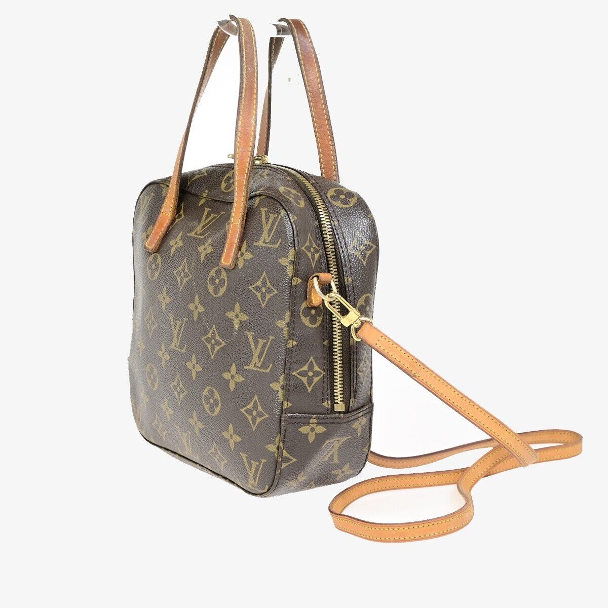 Louis Vuitton Spontini, Brown, Canvas, handbag