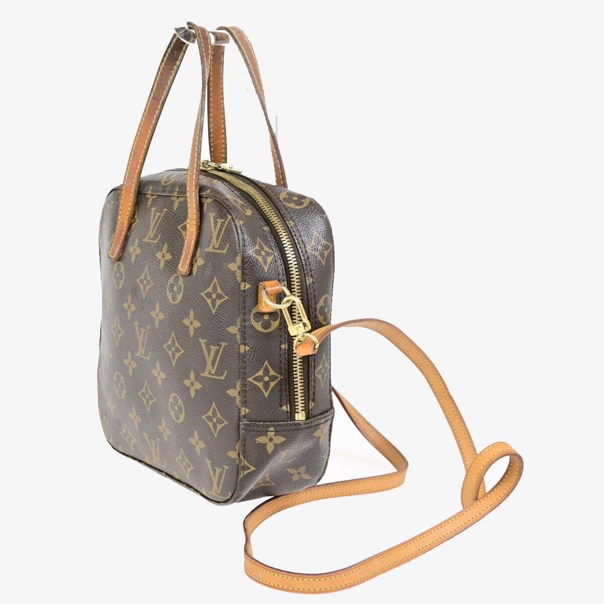 Louis Vuitton Spontini, Brown, Canvas, handbag