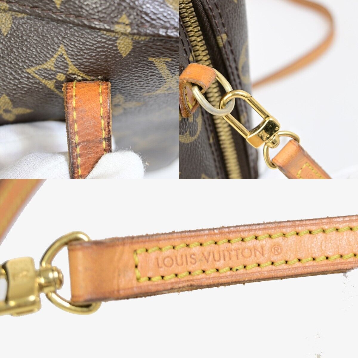 Louis Vuitton Spontini, Brown, Canvas, handbag