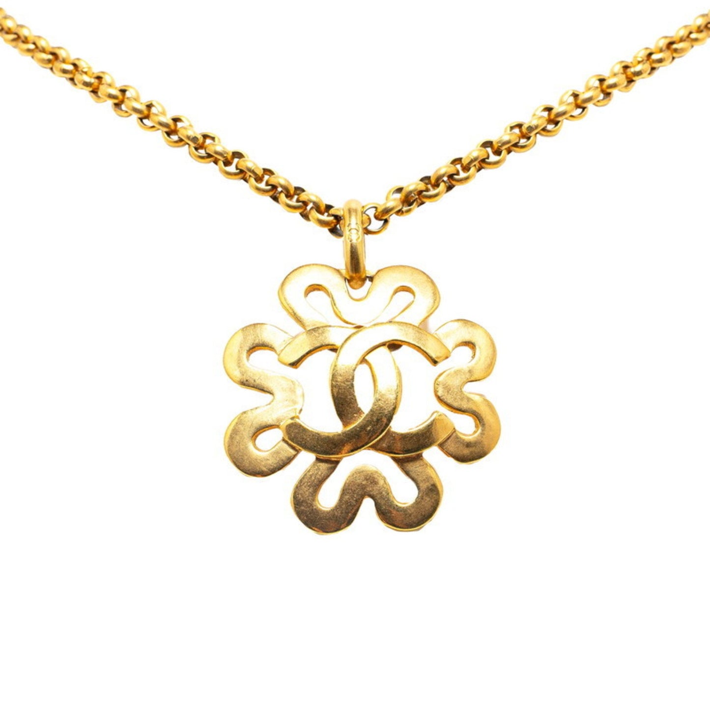 Chanel Clover, Gold, Gold Plated, necklace