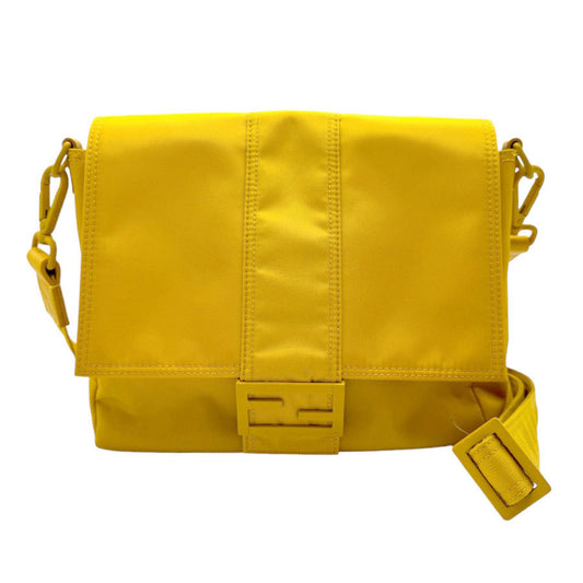 Fendi Baguette, Yellow, Synthetic, shoulder