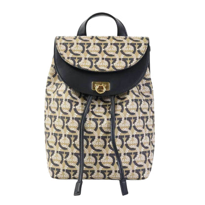 Salvatore Ferragamo Gancini, Beige, Canvas, backpack