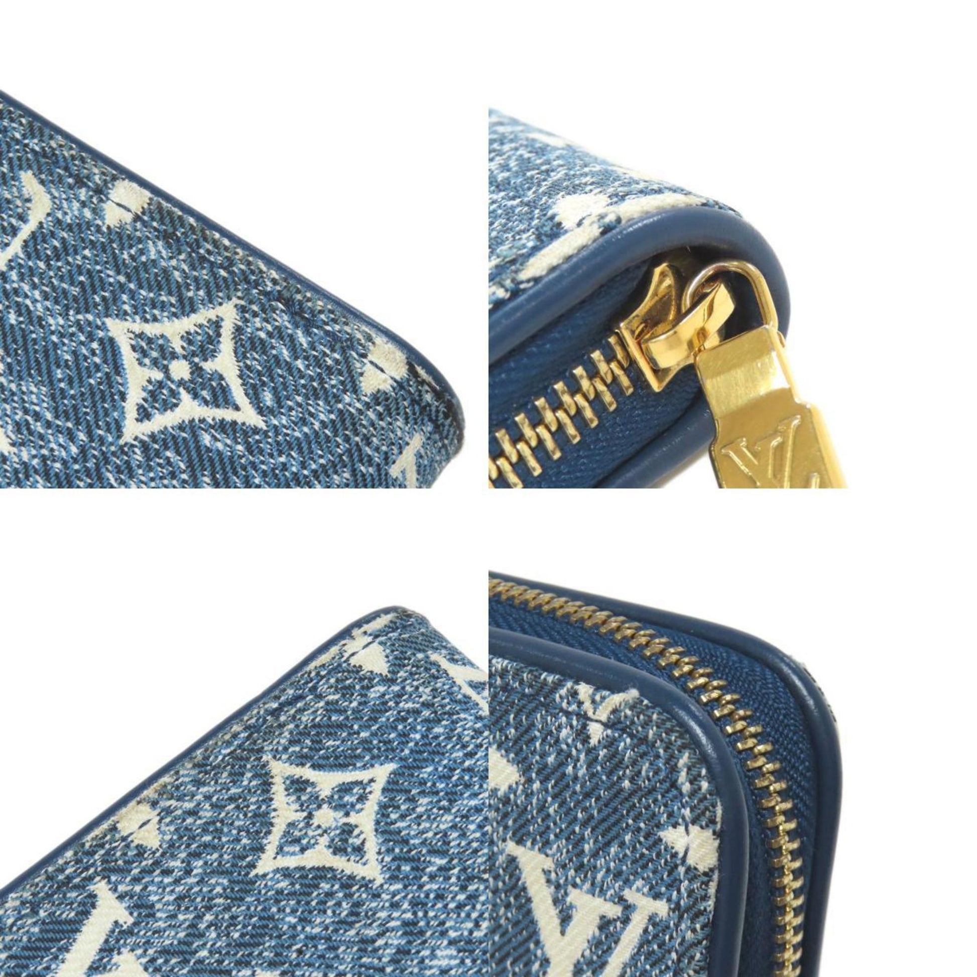 Louis Vuitton Zippy wallet, Blue, Denim - Jeans, wallet