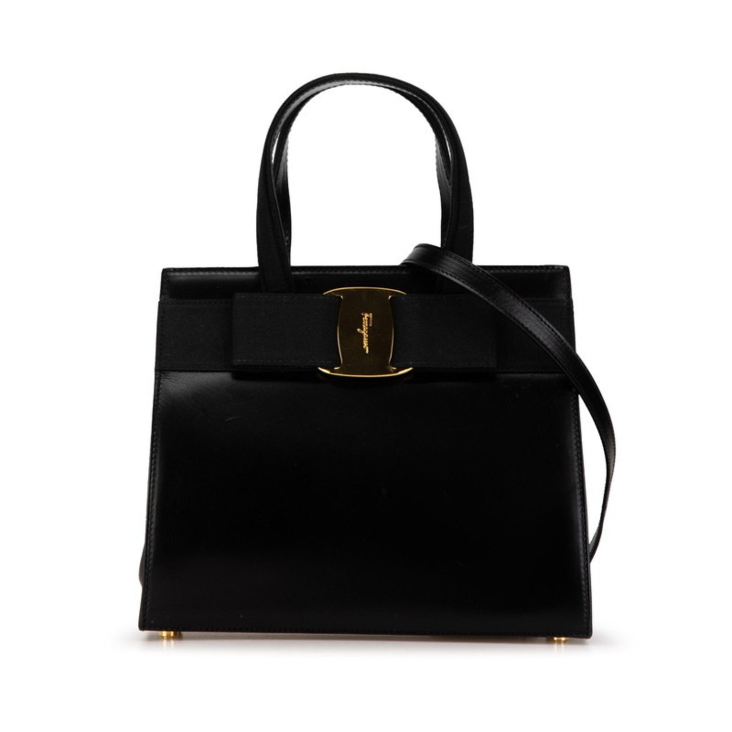 Salvatore Ferragamo Vara, Black, Leather, handbag