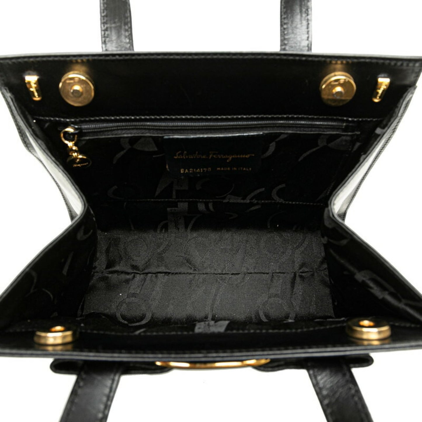 Salvatore Ferragamo Vara, Black, Leather, handbag