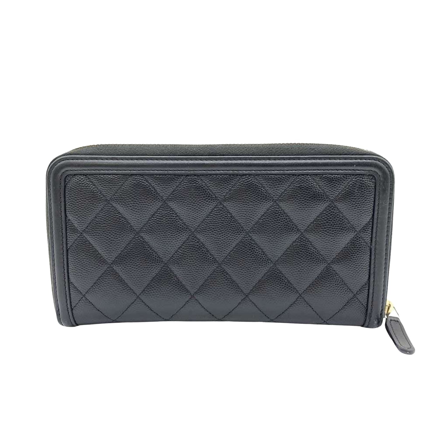 Chanel CC Filigree, Black, Leather, wallet