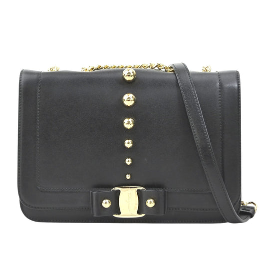 Salvatore Ferragamo Vara, Black, Leather, shoulder