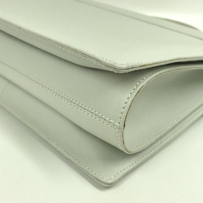 Salvatore Ferragamo Gancini, White, Leather, handbag