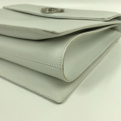 Salvatore Ferragamo Gancini, White, Leather, handbag
