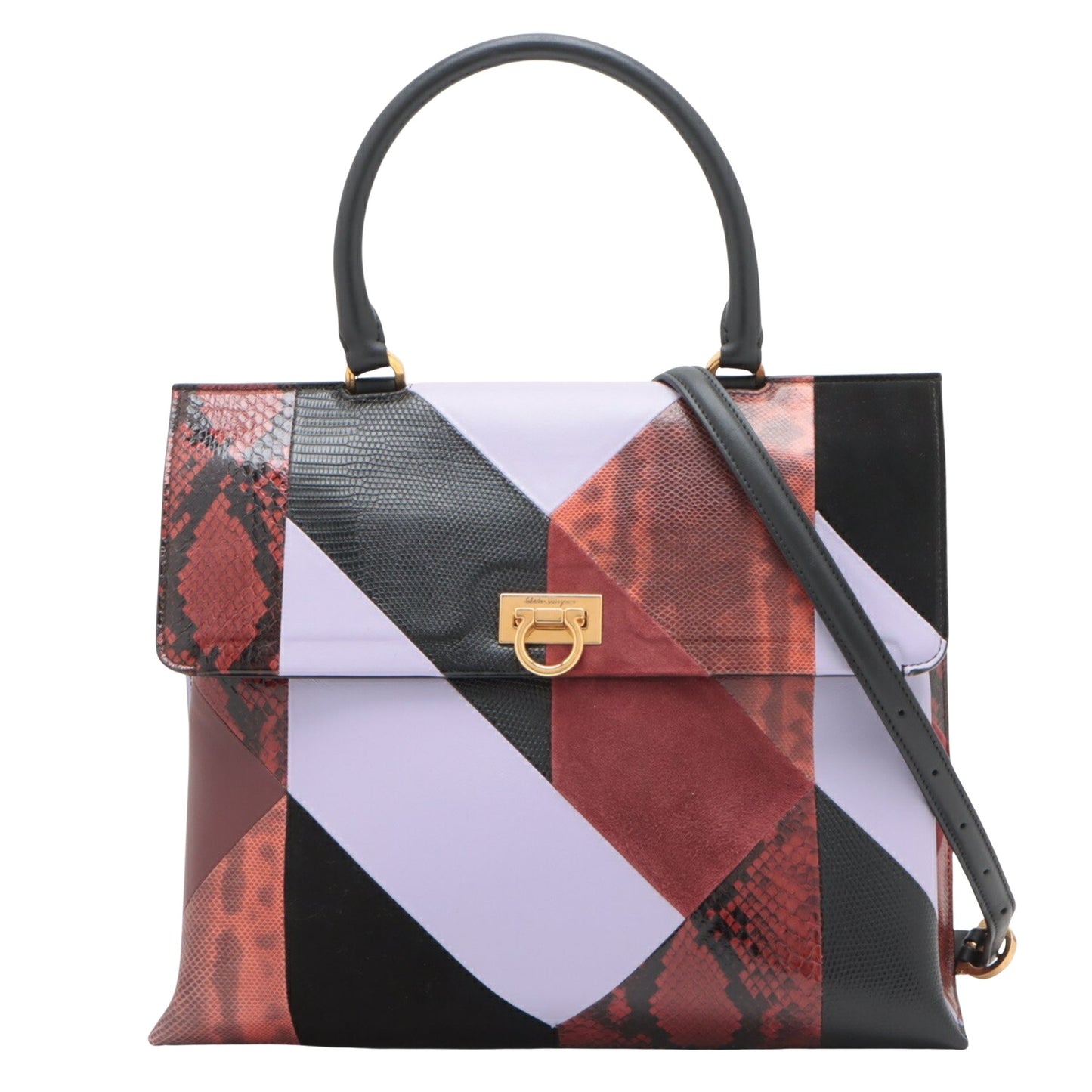 Salvatore Ferragamo Gancini, Multicolour, Leather, handbag